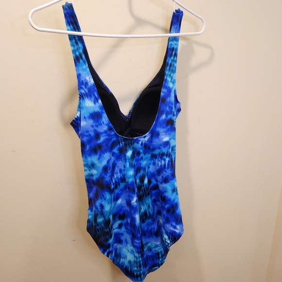 Aqua Green Blue Bodysuit One Piece with Adjustable Straps Swimmer LARGE - Picture 11 of 13